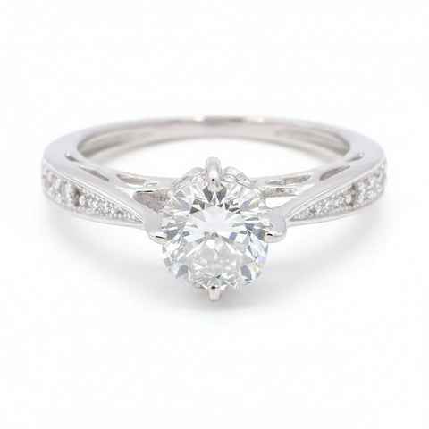 1.45 Ct Certified White Moissanite Ring – Birthday Gift for Her in 18K Gold Plated 18K Gold Plated