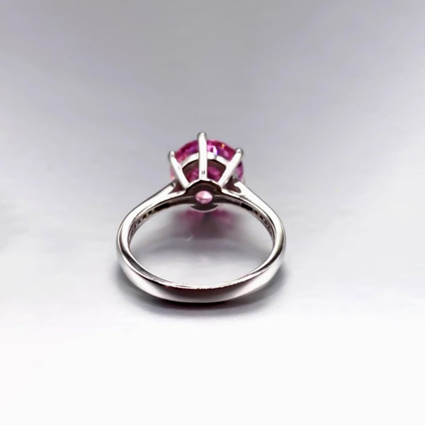 1.50 Ct Certified Pink Moissanite Ring – Engagement Jewellery in 18K Gold Plated Verm 18K Gold Plated