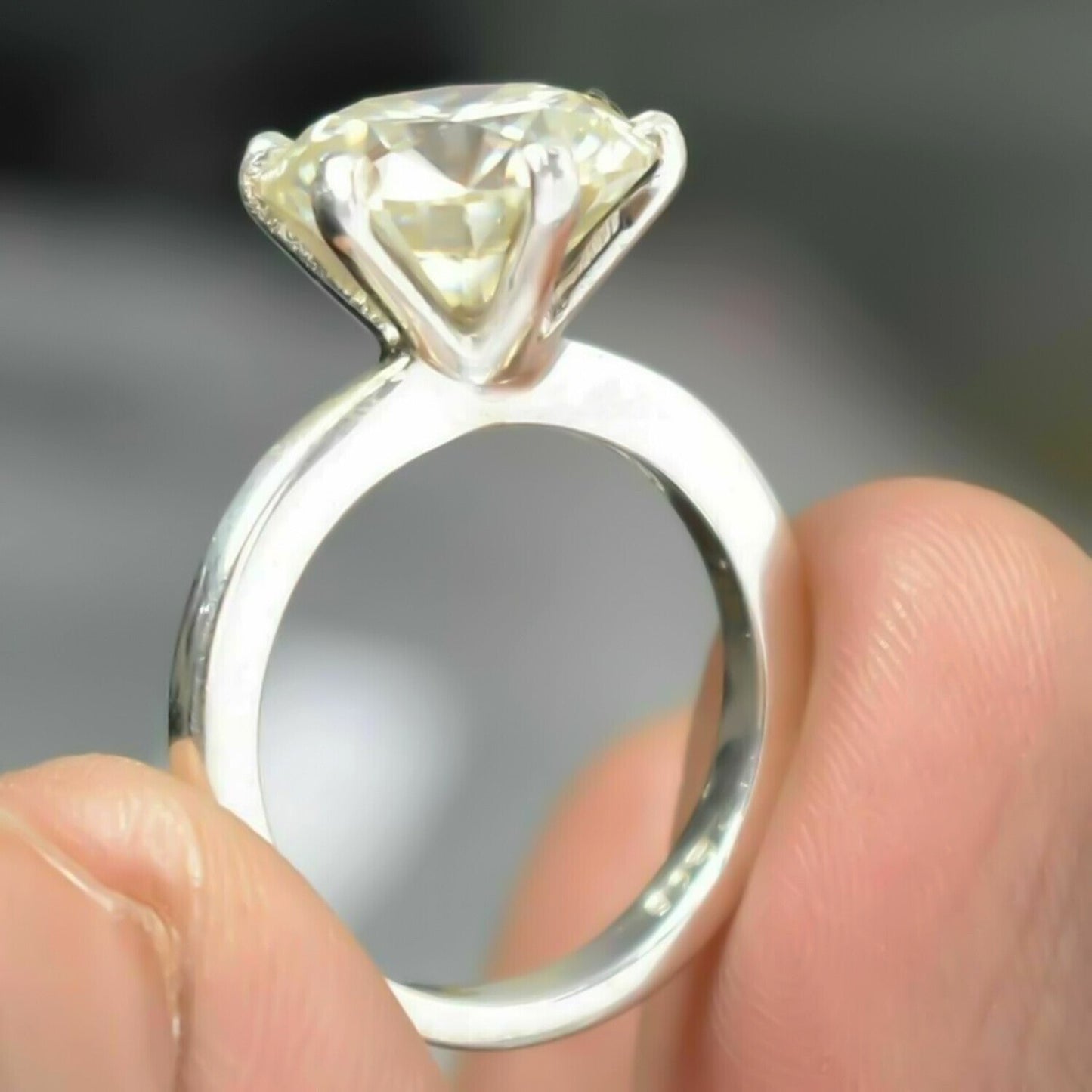 4.55 Ct Certified White Moissanite Ring – Birthday Gift for Women in 18K Gold Plate 18K Gold Plated