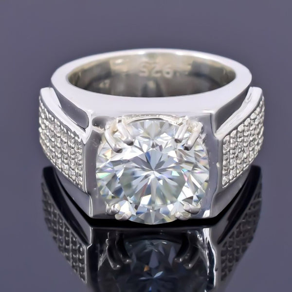 4.90 Ct Certified White Moissanite Ring – Wedding Jewellery in 18K Gold Plated Vermei 18K Gold Plated