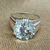 Certified Natural 3.65 Ct Moissanite Solitaire Ring in Jewellery Gift 18K Gold Plated