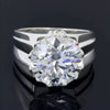 Certified Natural 3.65 Ct Moissanite Solitaire Ring in Jewellery Gift 18K Gold Plated