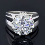 Certified Natural 3.65 Ct Moissanite Solitaire Ring in Jewellery Gift 18K Gold Plated