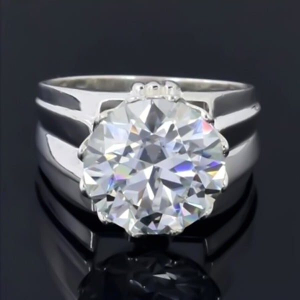 Certified Natural 3.65 Ct Moissanite Solitaire Ring in Jewellery Gift 18K Gold Plated