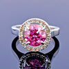 Certified 1.2 Ct Natural Pink Moissanite Ring in Gift for Her Love 18K Gold Plated 18K Gold Plated