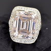 Certified Natural 5.75 Ct Moissanite Solitaire Ring in Gift 18K Gold Plated