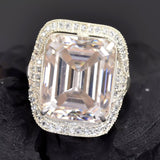 Certified Natural 5.75 Ct Moissanite Solitaire Ring in Gift 18K Gold Plated