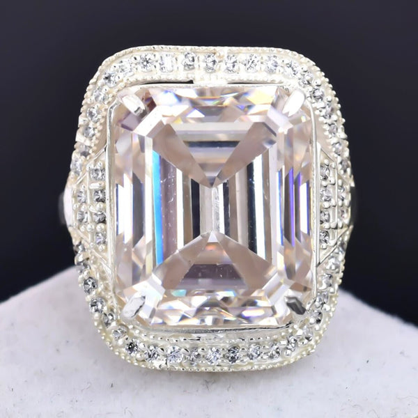 Certified Natural 5.75 Ct Moissanite Solitaire Ring in Gift 18K Gold Plated