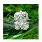 Certified 4.5 ct DEW Radiant Cut Moissanite Solitaire Ring in 18K Gold Plated