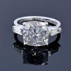 Certified 4.10 Ct Natural Cushion Cut Moissanite Ring in for Women 18K Gold Plated 18K Gold Plated