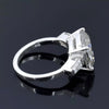 Certified 4.10 Ct Natural Cushion Cut Moissanite Ring in for Women 18K Gold Plated 18K Gold Plated