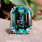 5.5 ct Lab Grown Emerald Solitaire Ring in 18K Gold Plated Vermeil