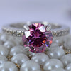 Certified 2.60 Ct Natural Pink Moissanite Solitaire Ring in Gift 18K Gold Plated Ve 18K Gold Plated