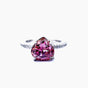 Certified 2.4 ct DEW Trillion Pink Moissanite Ring in Solitaire 18K Gold Plated