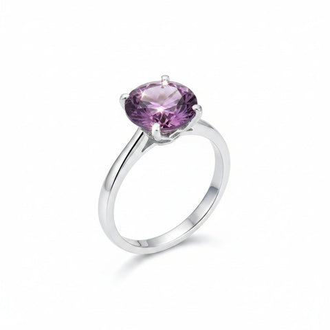 Certified 2 Ct Natural Pink Moissanite Solitaire Ring in for Wife 18K Gold Plated V 18K Gold Plated