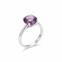 Certified 2 ct DEW Pink Moissanite Solitaire Ring in for Wife 18K Gold Plated