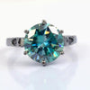 Certified Natural 7.25 Ct Blue Moissanite Solitaire Ring in for Love 18K Gold Plate 18K Gold Plated