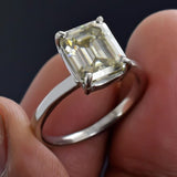 Certified 7.5 Ct Natural Blue Moissanite Ring in for Anniversary 18K Gold Plated Vermeil