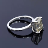 Certified 7.5 Ct Natural Blue Moissanite Ring in for Anniversary 18K Gold Plated Vermeil