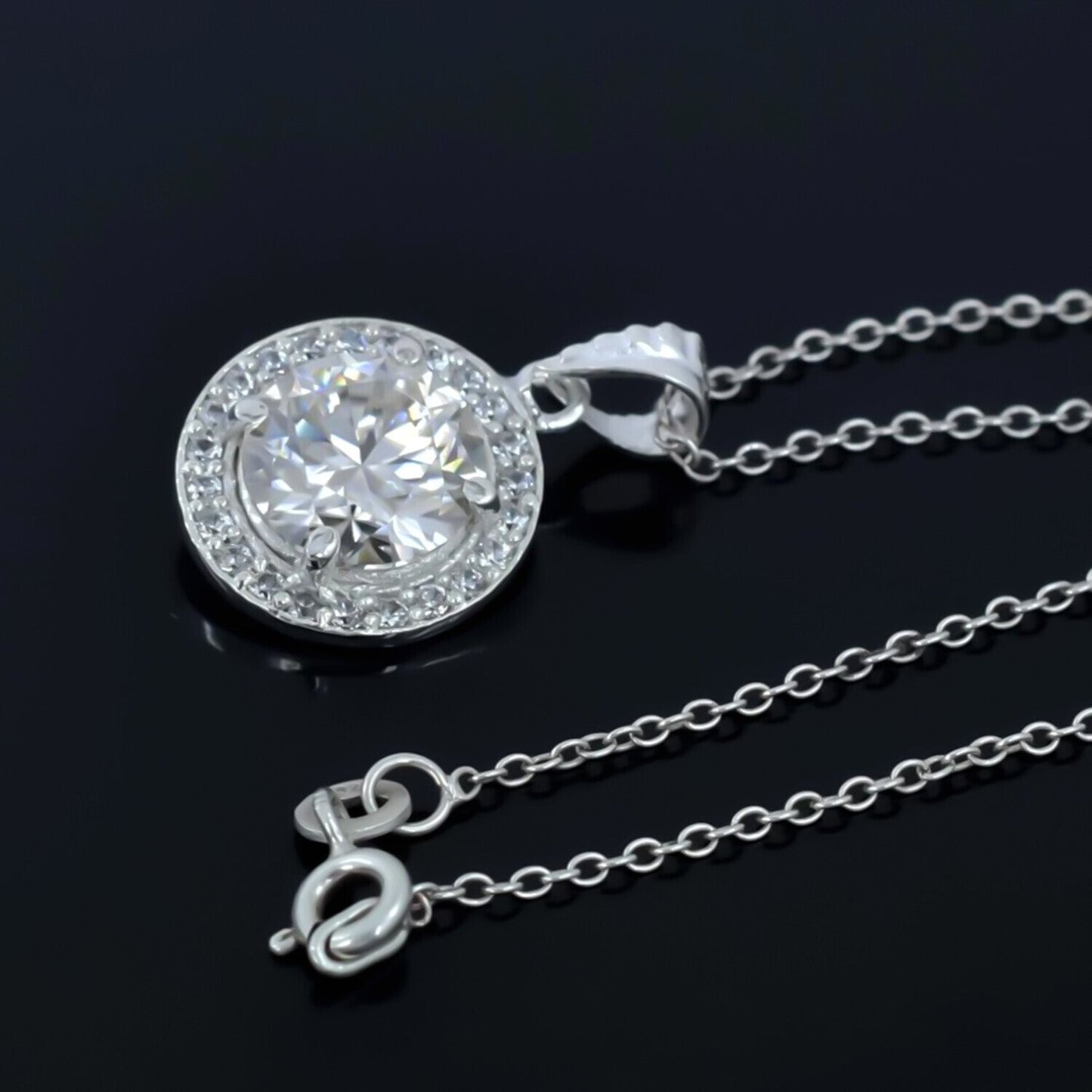 4.50 Ct Round Moissanite Pendant in Gold Vermeil Certified for Holiday Deals - View 4 - GEMHUB
