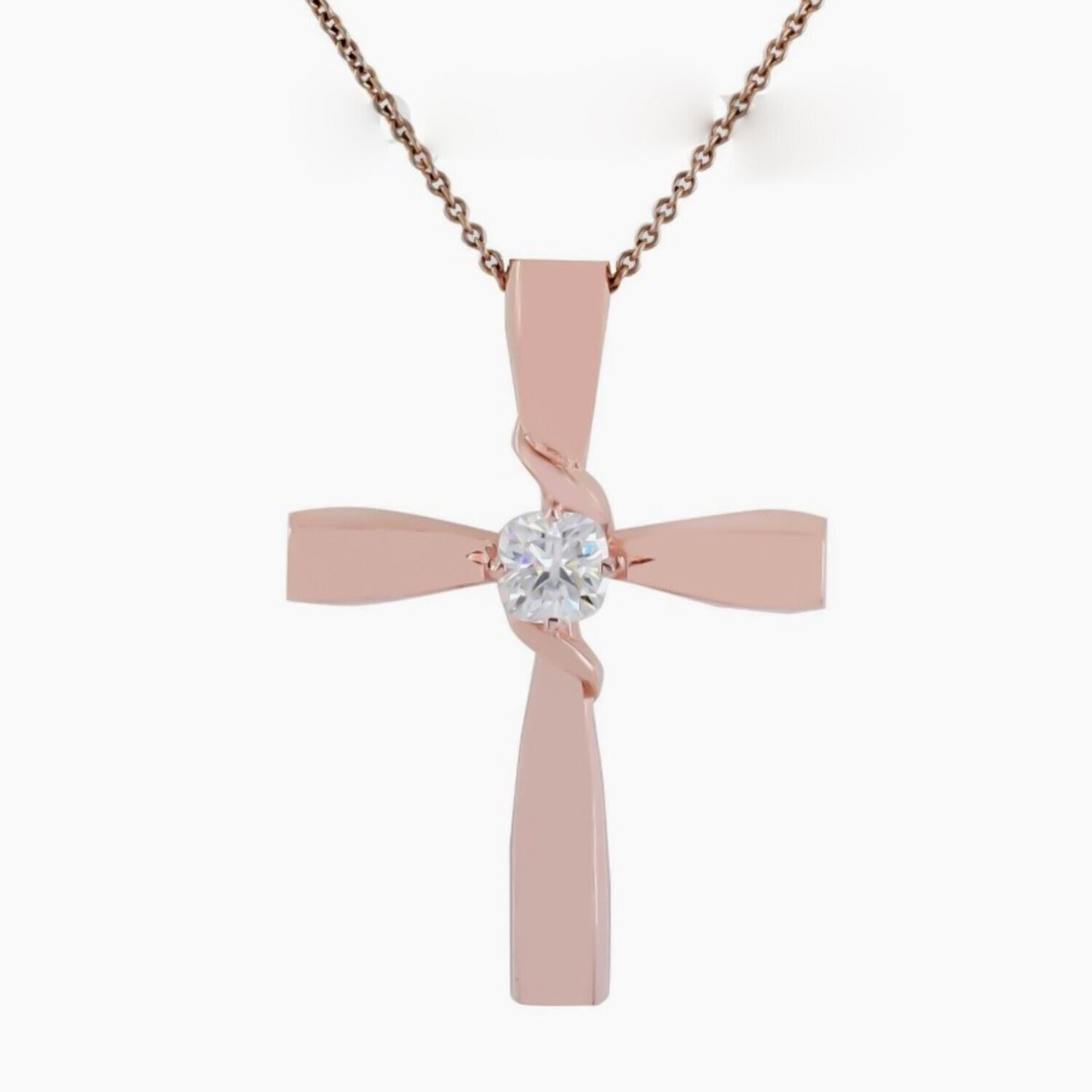 2.10 Ct Cross Moissanite Pendant in Certified for Holiday Gift 18K Gold Plated Verm 18K Gold Plated