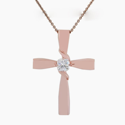 2.10 Ct Cross Moissanite Pendant in Certified for Holiday Gift 18K Gold Plated Verm 18K Gold Plated