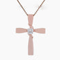 2.10 ct DEW Cross Moissanite Pendant in Certified for Holiday Gift 18K Gold Plated Verm 18K Gold Plated