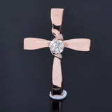 2.10 Ct White Cross Moissanite Pendant Certified Christian Gift 18K Gold Plated Vermeil