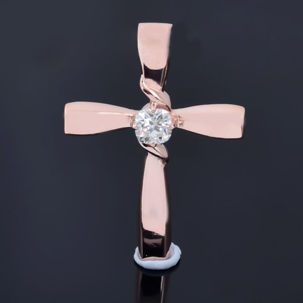 2.10 Ct White Cross Moissanite Pendant Certified Christian Gift 18K Gold Plated Ver 18K Gold Plated