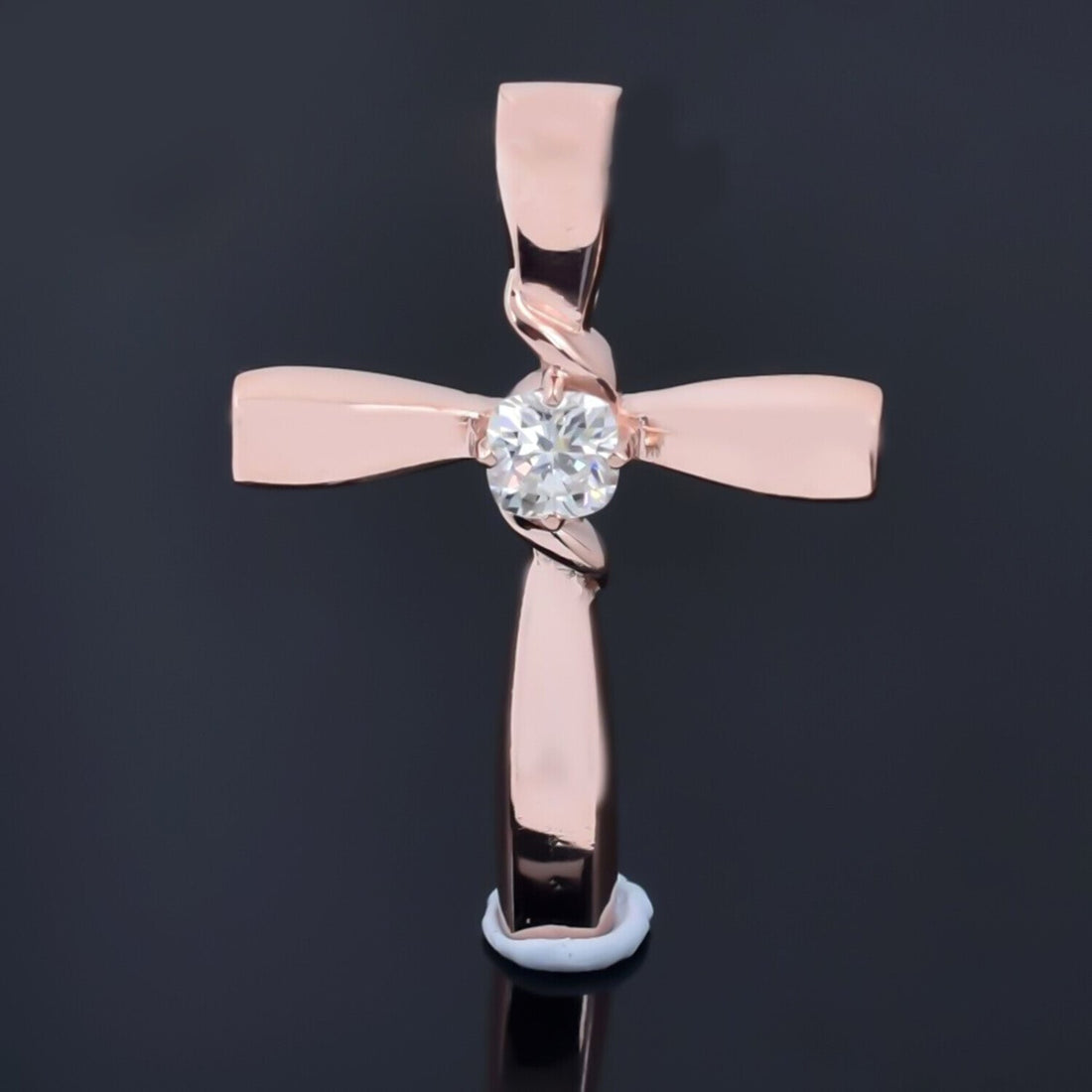 2.10 Ct Cross Moissanite Pendant in Certified for Holiday Gift 18K Gold Plated Vermeil