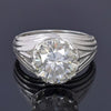 5.30 Ct Certified Round Cut White Moissanite Ring Gold Vermeil Sterling Silvers - GEMHUB