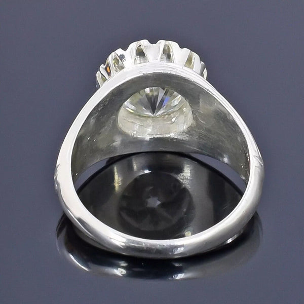 5.30 Ct Certified Round Cut White Moissanite Ring Gold Vermeil Sterling Silvers - View 4 - GEMHUB