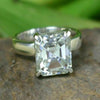 2.90 Ct Emerald Cut Certified White Moissanite Ring For Women 18K Gold Plated Verme 18K Gold Plated