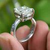 2.90 Ct Emerald Cut Certified White Moissanite Ring For Women 18K Gold Plated Verme 18K Gold Plated