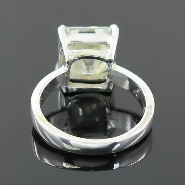 2 Ct Certified Cushion Cut Off White Moissanite Solitaire Ring 18K Gold Plated Verm 18K Gold Plated