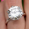 5.20 Ct Certified Round Cut White Moissanite Gold Vermeil Ring For Gift - GEMHUB