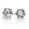 10 Ct Certified Round Cut White Moissanite Solitaire Studs In Gold Vermeil - GEMHUB