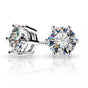 10.00ct DEW White Moissanite Round Solitaire Stud Earrings
