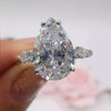 Certified 2.50 Ct Pear Cut White Moissanite Solitaire Ring In 18K Gold Plated Verme 18K Gold Plated