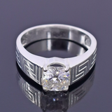 2.30 Ct Certified Cushion Cut White Solitaire Moissanite Ring 18K Gold Plated Vermeil