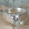 2.30 Ct Certified Cushion Cut White Solitaire Moissanite Ring 18K Gold Plated Verme 18K Gold Plated