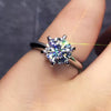 Certified 3.28Ct Round Cut White Moissanite Solitaire Ring In 18K Gold Plated Verme 18K Gold Plated