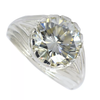 5.30 Ct Certified Round Cut White Moissanite Solitaire Ring Gold Vermeil - View 2 - GEMHUB