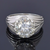 5.30 Ct Certified Round Cut White Moissanite Solitaire Ring Gold Vermeil - GEMHUB