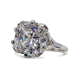 3.25 Ct Certified Radiant Cut White Solitaire Moissanite Ring 18K Gold Plated Vermeil