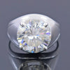 10.10 Ct Certified Round Cut White Moissanite Solitaire Ring In Gold Vermeil - GEMHUB