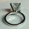 Certified 2.60 Cts Cushion Cut White Moissanite Solitaire Ring 18K Gold Plated Verm 18K Gold Plated