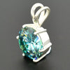Certified 5.60 Ct Round Cut Blue Moissanite Solitaire Pendant Gold Vermeil - View 4 - GEMHUB