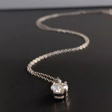 Certified 2.80 Ct Round Cut White Moissanite Solitaire Pendant In 18K Gold Plated Vermeil