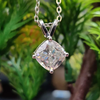 4.60 Ct Certified Cushion Cut White Moissanite Solitaire Pendant In Vermeil - GEMHUB